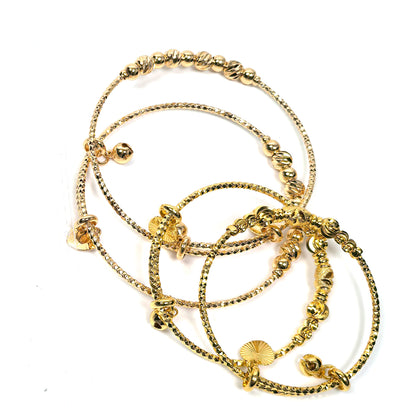 4-Piece 18K Gold-Plated Bracelets Set