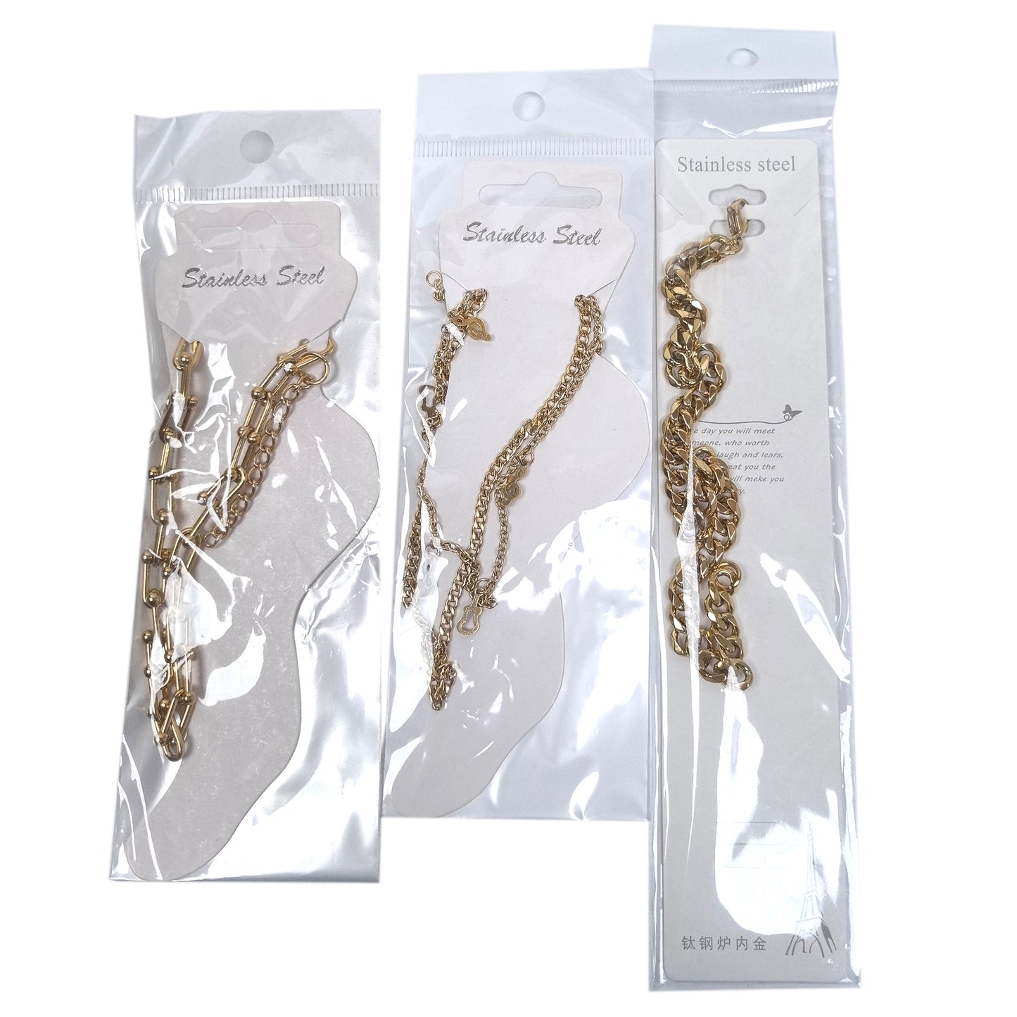 4-Piece 18K Gold-Plated Anklets Set | His & Hers Collection