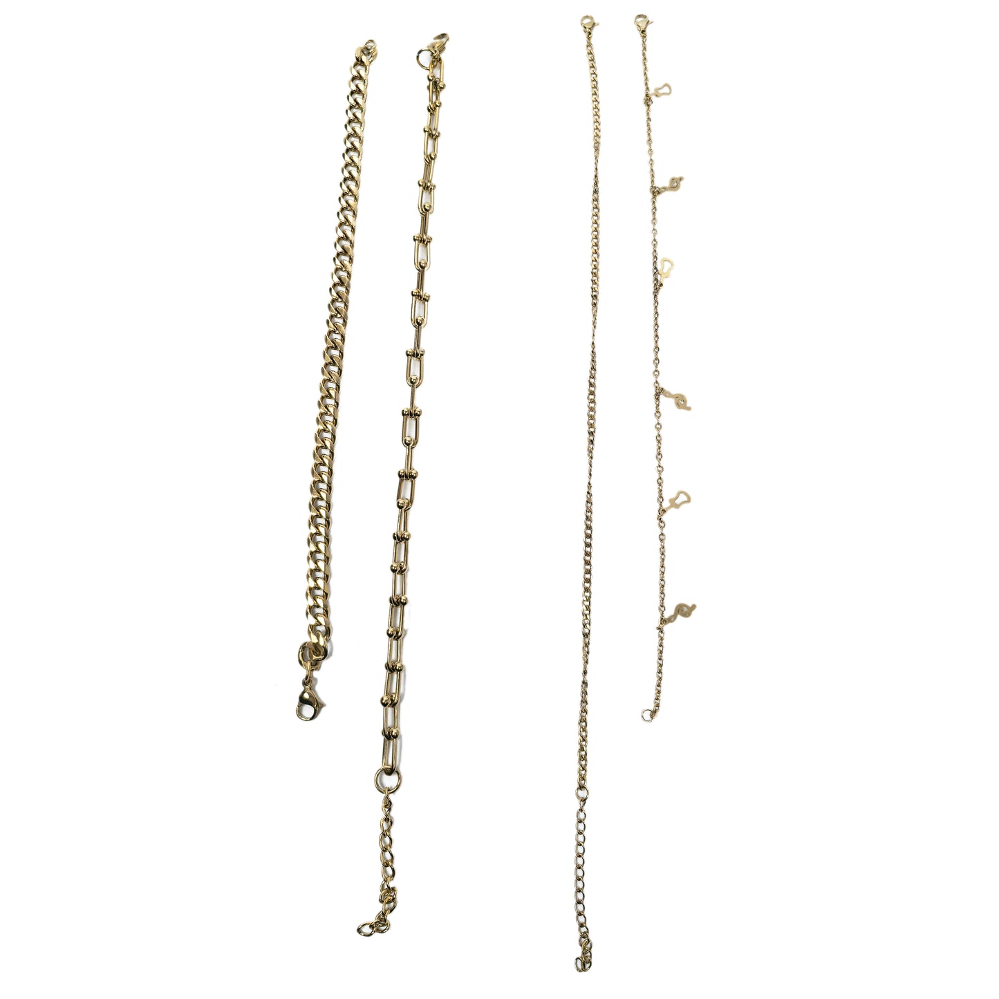 4-Piece 18K Gold-Plated Anklets Set | His & Hers Collection