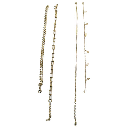 4-Piece 18K Gold-Plated Anklets Set | His & Hers Collection