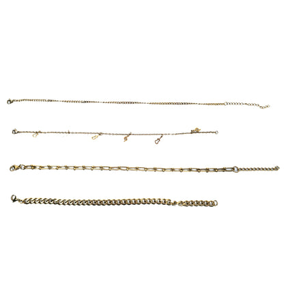 4-Piece 18K Gold-Plated Anklets Set | His & Hers Collection