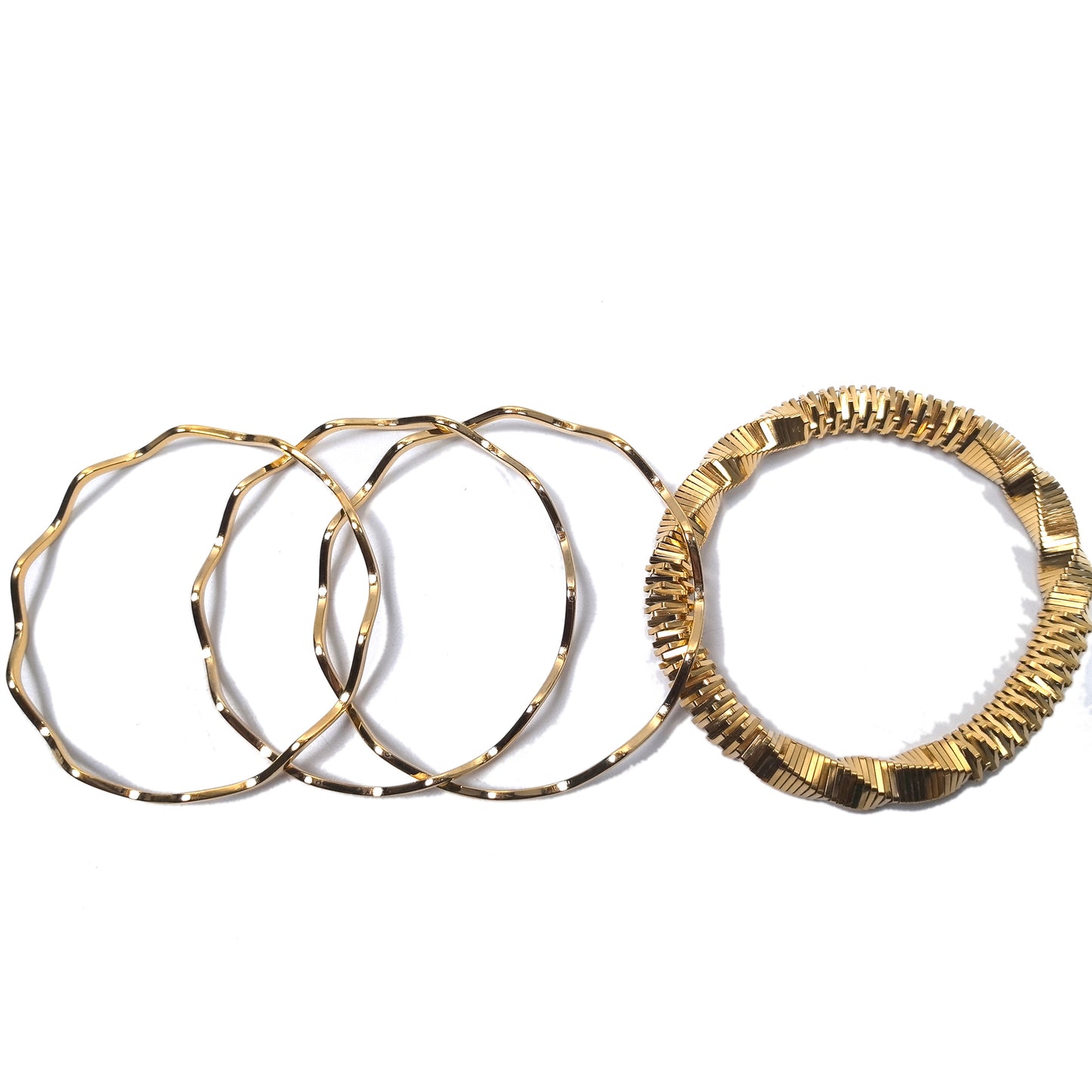 4-Piece 18K Gold-Plated Bracelets Set