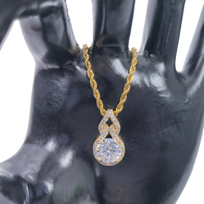 Blessing Gourd Zircon Gold Plated Necklace