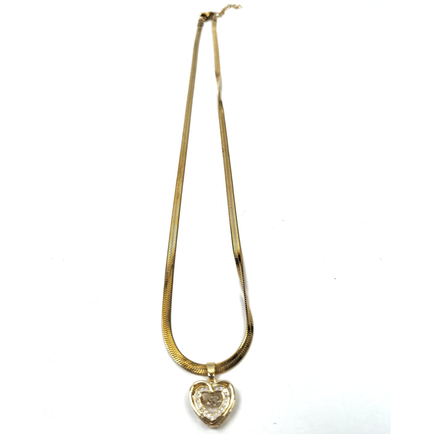 Three Dimensional Heart Pendant Gold Plated Hearts Necklace