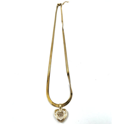 Three Dimensional Heart Pendant Gold Plated Hearts Necklace