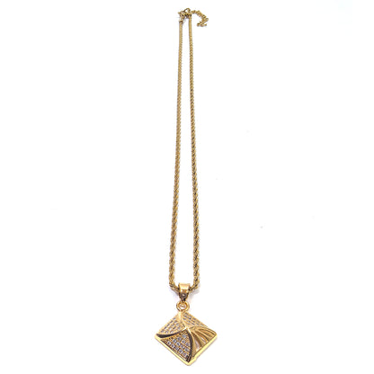 Diamond Pendant Gold Plated Necklace