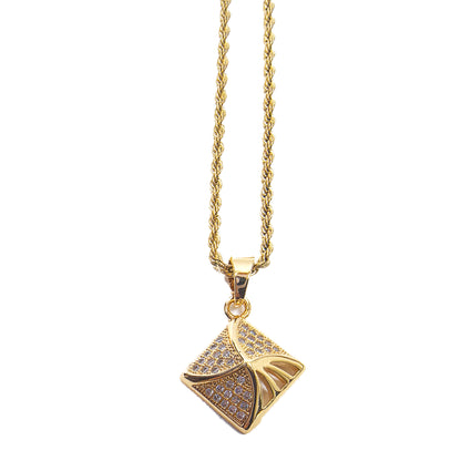 Diamond Pendant Gold Plated Necklace