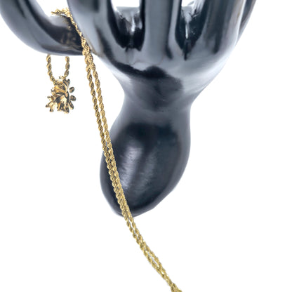 Gold Plated Flowers & Dragonfly Pendant Necklace