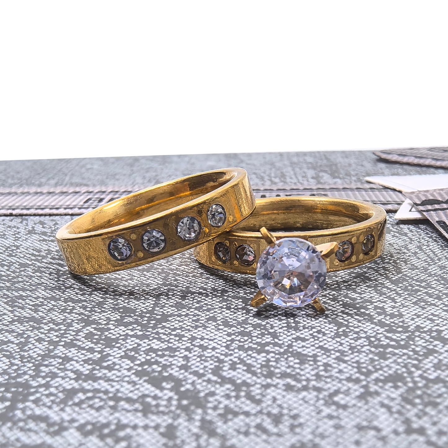 Classic Gold Plated Couple Double Rings