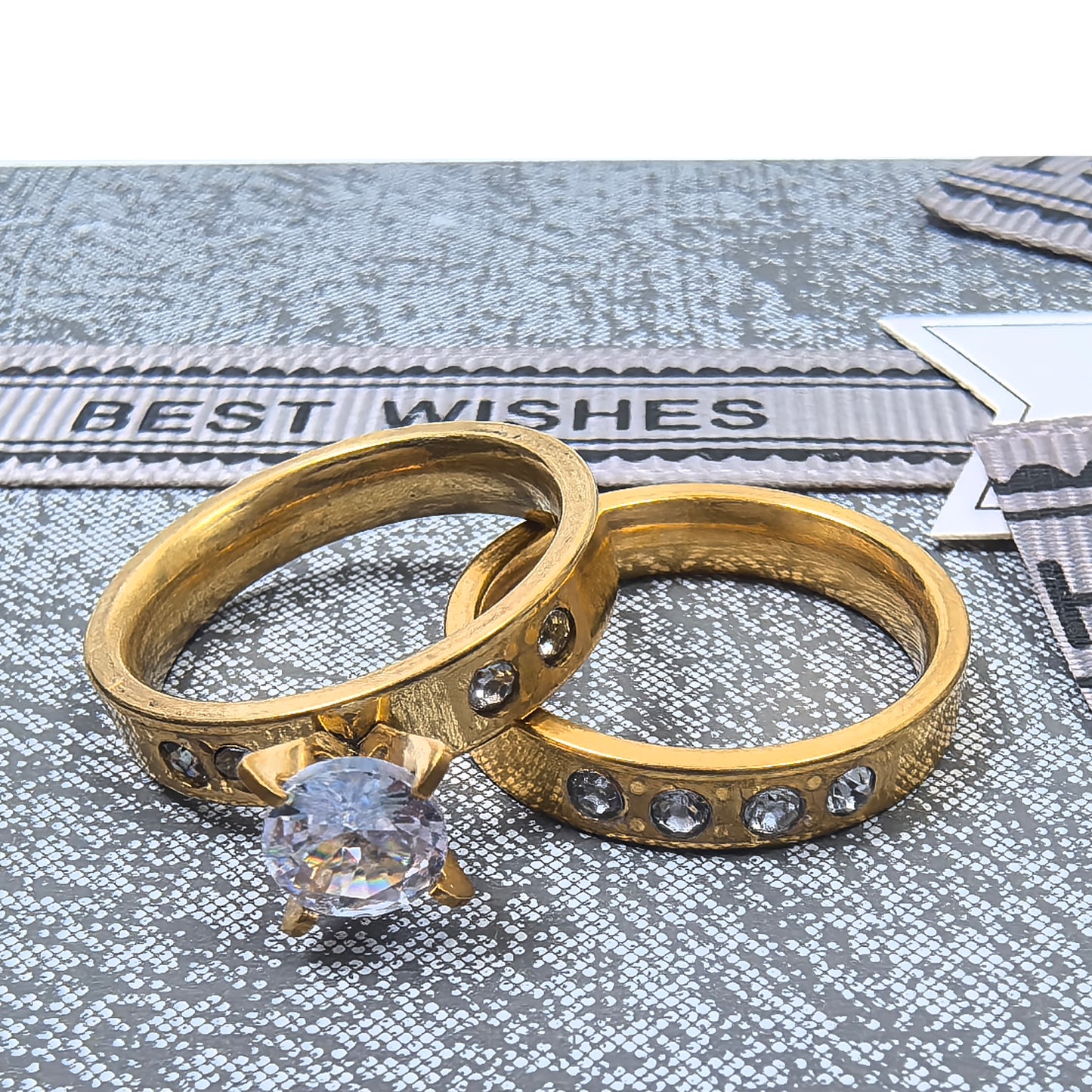 Classic Gold Plated Couple Double Rings