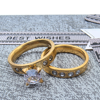 Classic Gold Plated Couple Double Rings