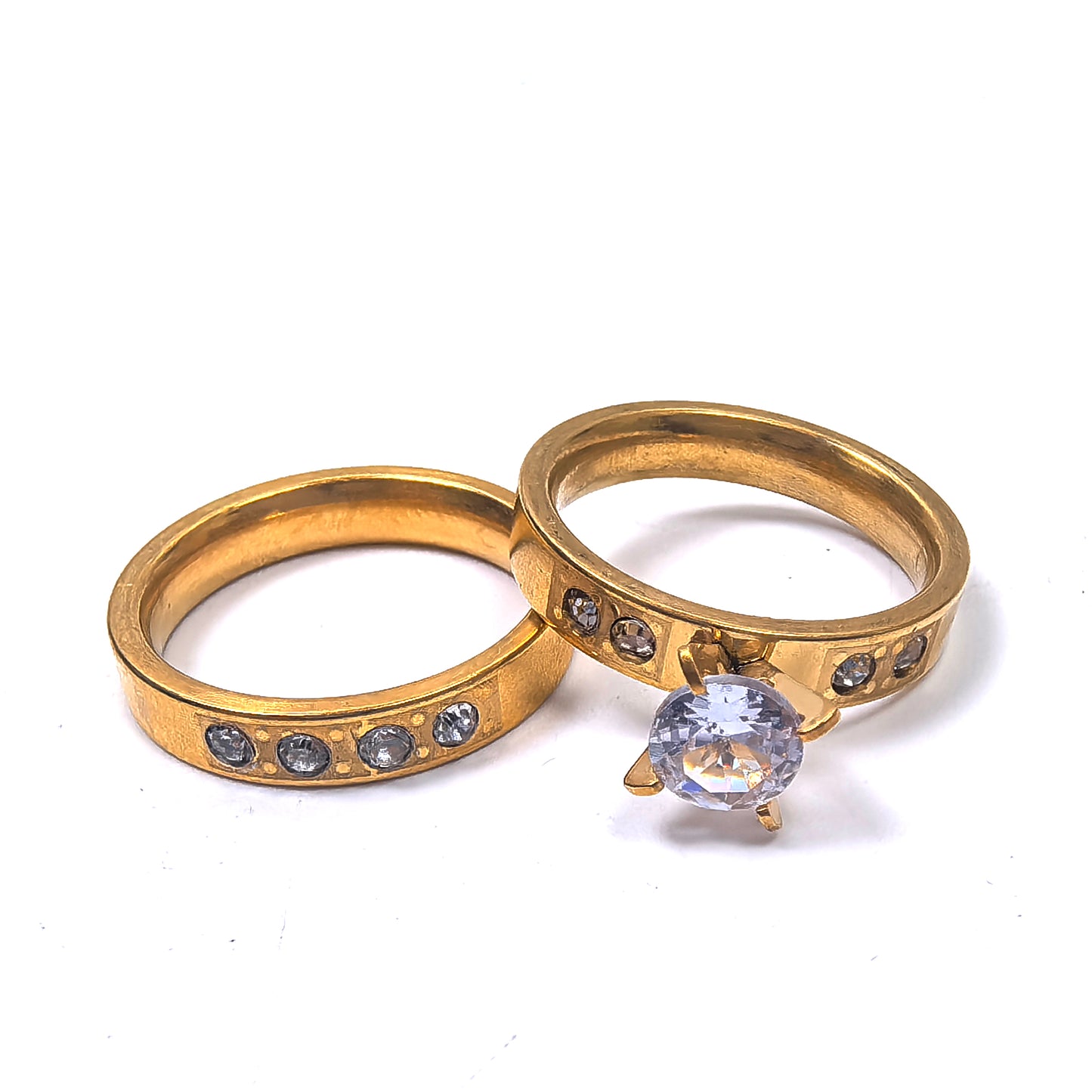 Classic Gold Plated Couple Double Rings