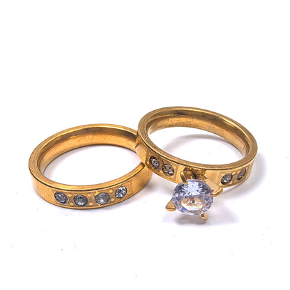 Classic Gold Plated Couple Double Rings