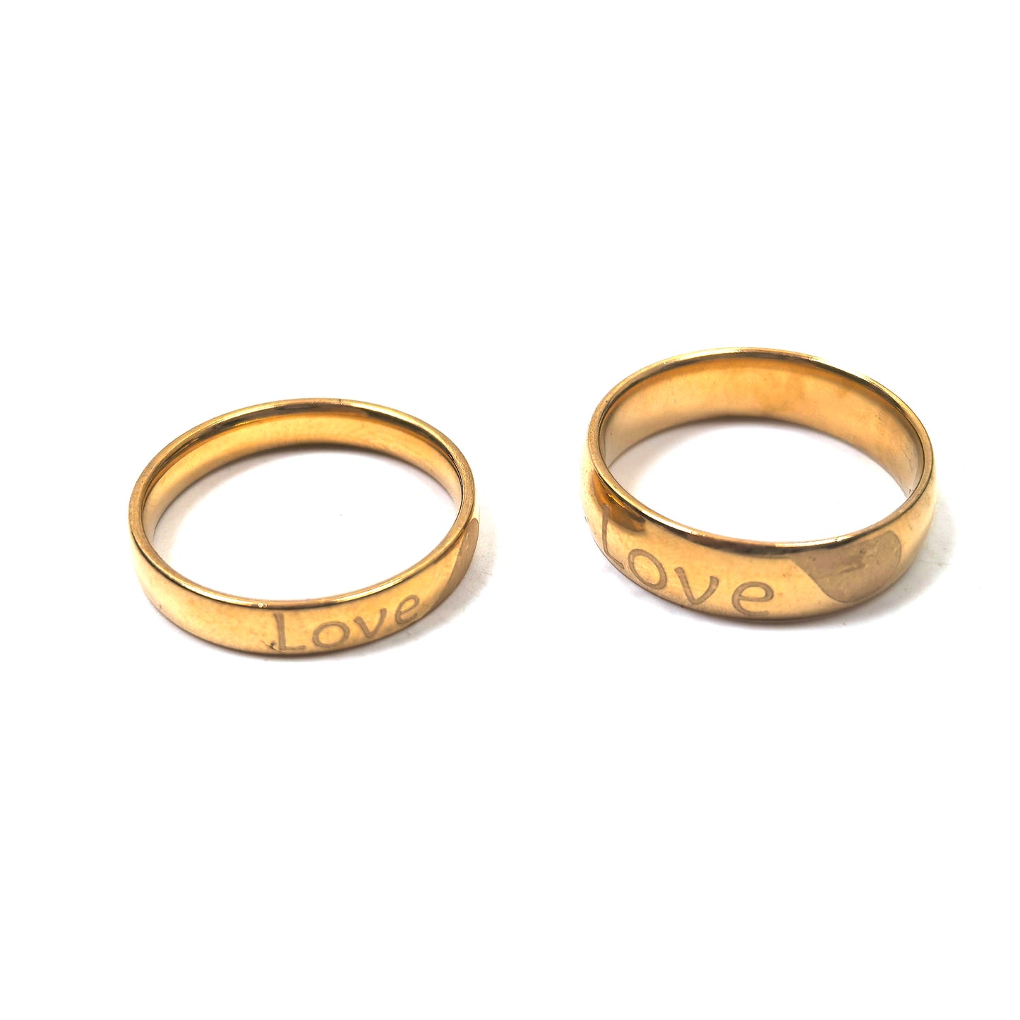 Love Gold Plated Couple Double Rings
