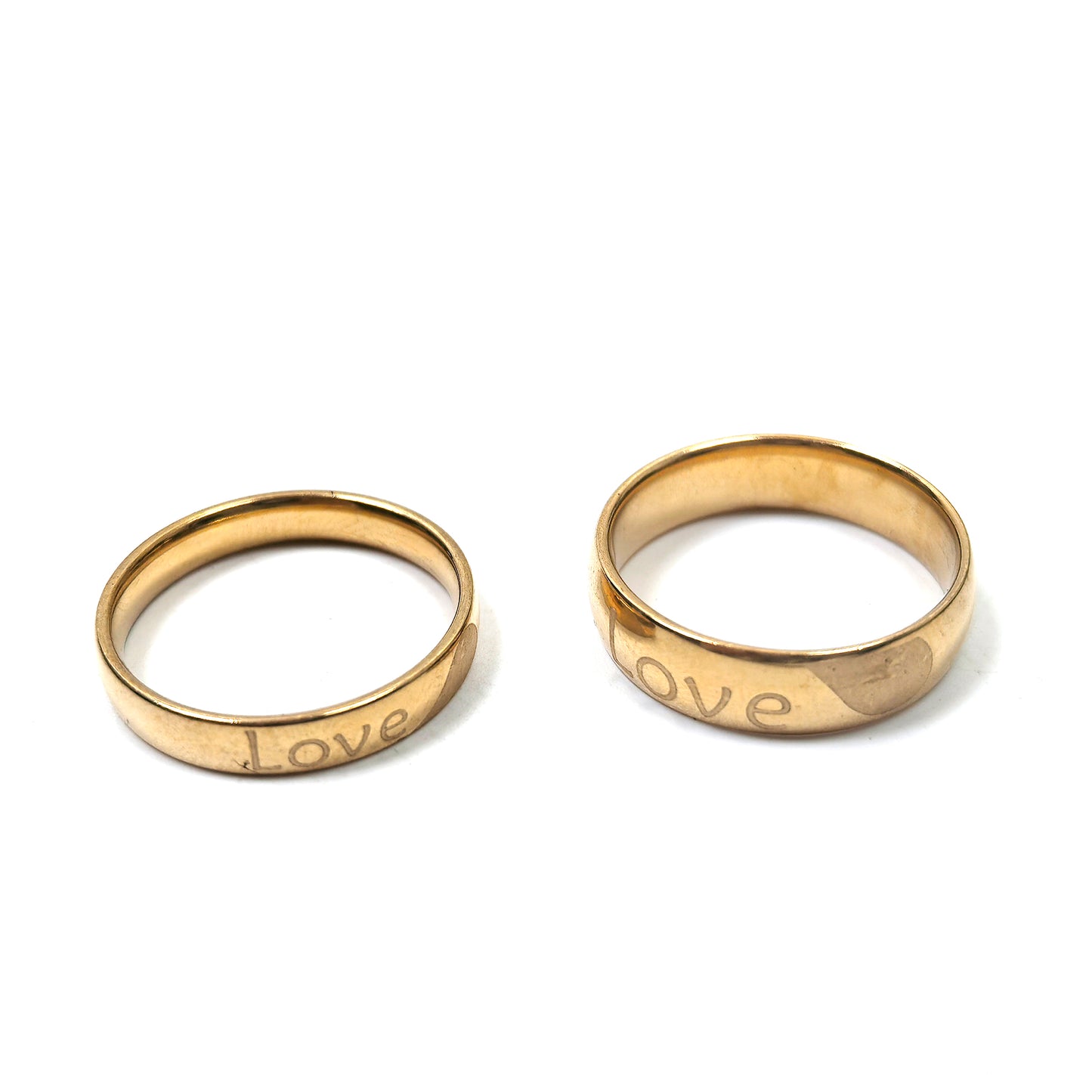 Love Gold Plated Couple Double Rings