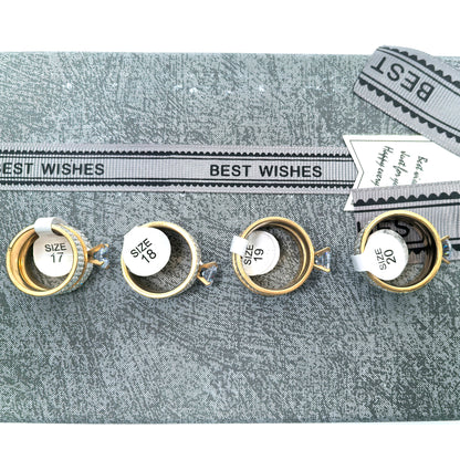 Crystal Gold Plated Couple Double Rings