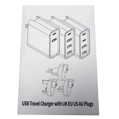 USB Travel Charger with UK EU US AU Plugs