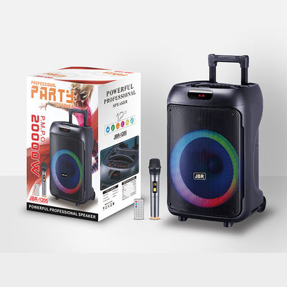 12" Portable TWS Bluetooth Speaker with Wireless Mic & RGB Lights