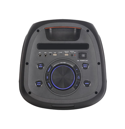 Dual 8" Portable Bluetooth Speaker with Wireless Mics & RGB Lights