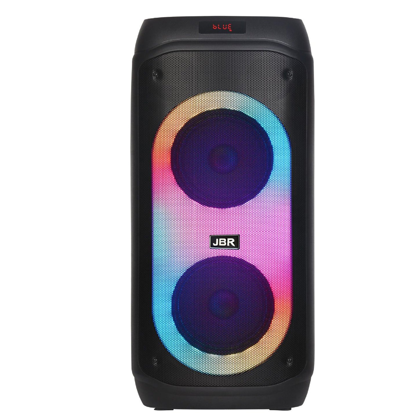 Dual 8" Portable Bluetooth Speaker with Wireless Mics & RGB Lights