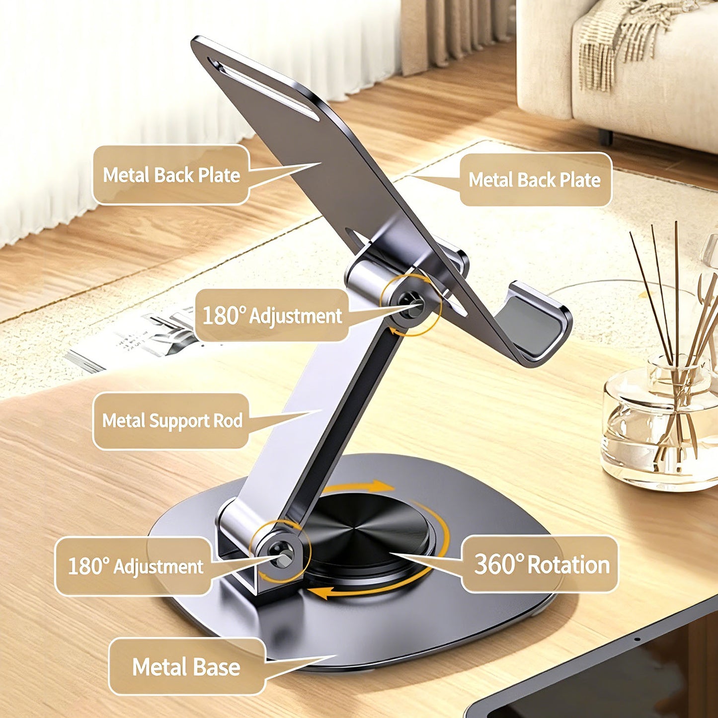 Metal Adjustable Tablet Phone Holder,1 piece