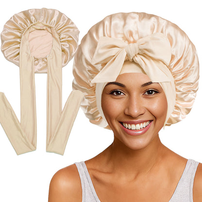 1 Piece, Satin Bonnet for Sleeping, Large Sleep Cap with Elastic Tie Band for Curly Hair