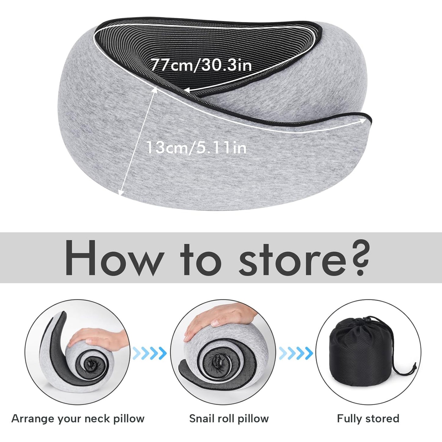 Travel Pillows for Airplanes, Gray