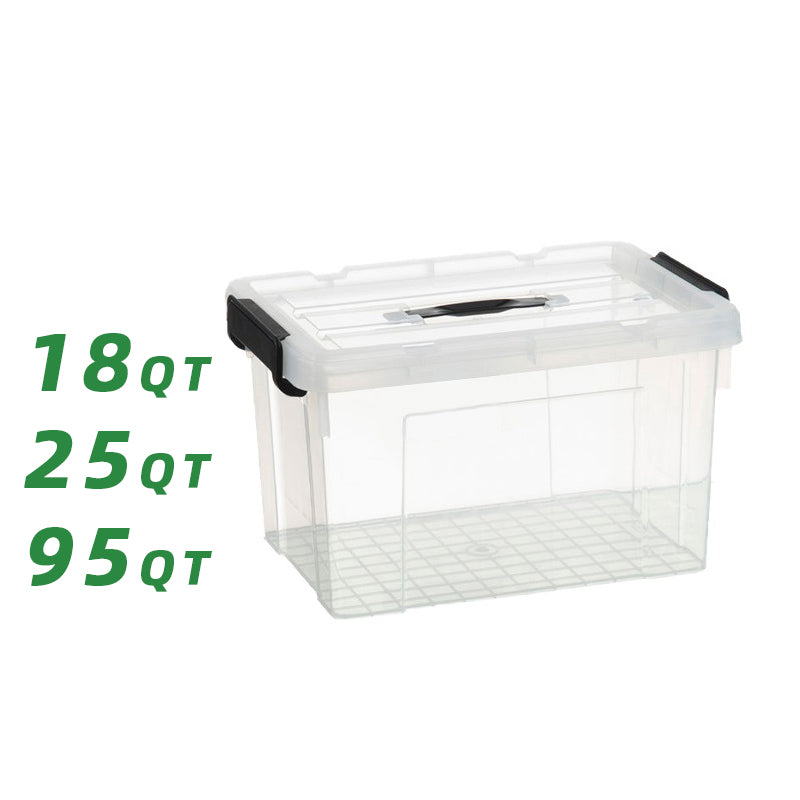 SINGLE PACK, Plastic Storage Boxes with Lids Organizing Container, PP Box for Home Office, Clear