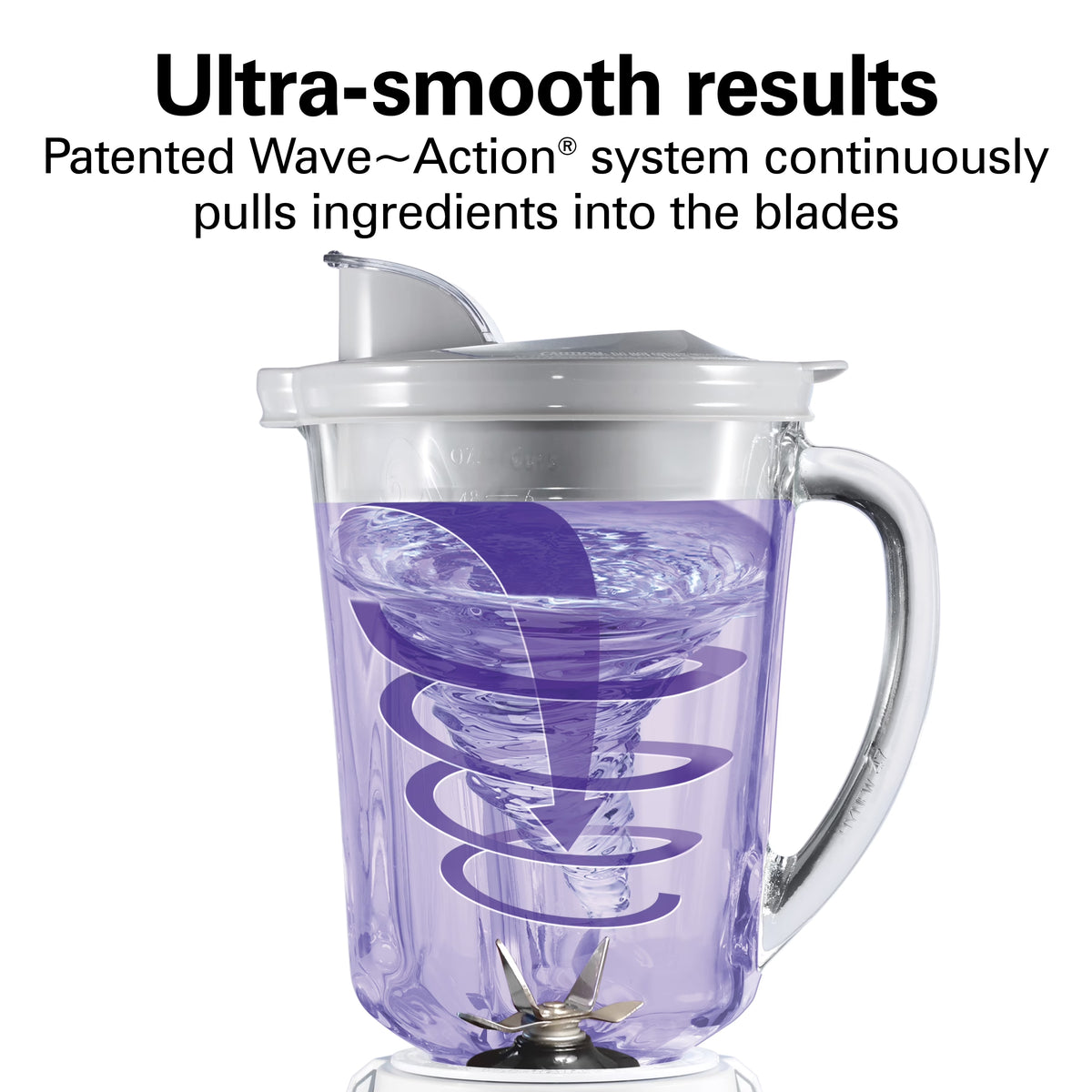 Hamilton Beach Wave Action Smoothie Blender, 48 oz Glass Jar 800 W 12-Function Countertop Blender for Kitchen, White