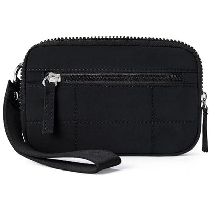 Small Wristlet Wallet Nylon with 3 Zipper Pockets Back