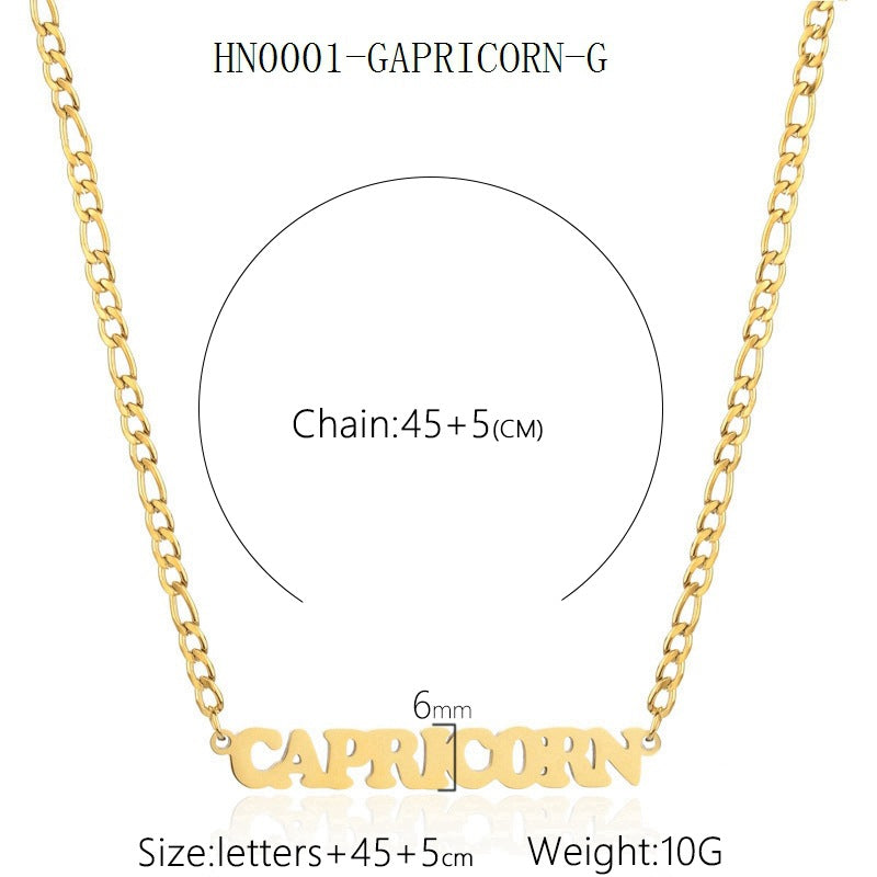2-Piece 18K Gold-Plated Necklaces Set - Taurus and Capricorn