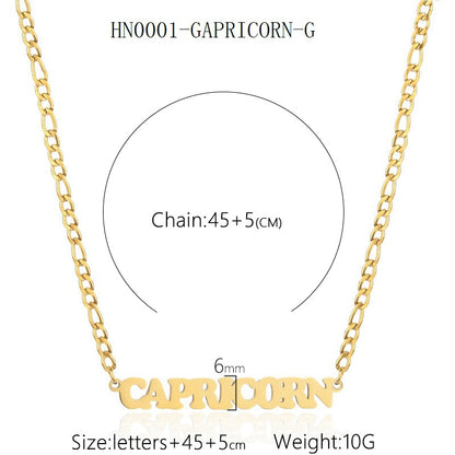 2-Piece 18K Gold-Plated Necklaces Set - Taurus and Capricorn