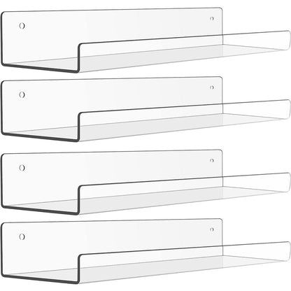 Acrylic Shelves for Wall Storage 4 Units