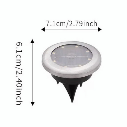 7cm Diameter Solar-Powered Outdoor Disk Light 4 Pack