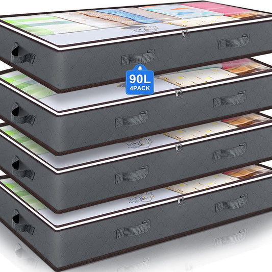 90L Under Bed Storage Containers 4 Units (2 Color Options)