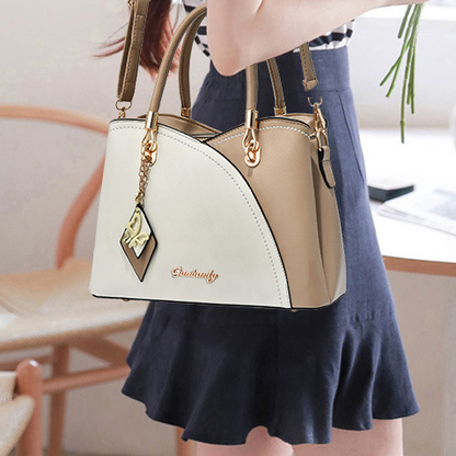 Faux Leather Shoulder Bag Handbag for Women, Khaki