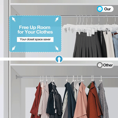 Clear Plastic Skirt Hangers with Adjustable Clips 10 Units 14 Inch, Clear
