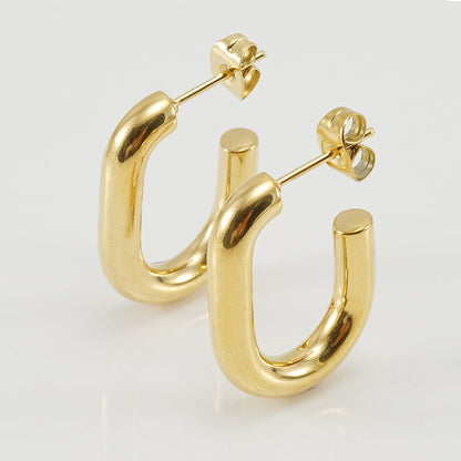 18K Gold-Plated Hoop Earrings Set 6 Pairs