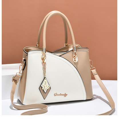 Faux Leather Shoulder Bag Handbag for Women, Khaki