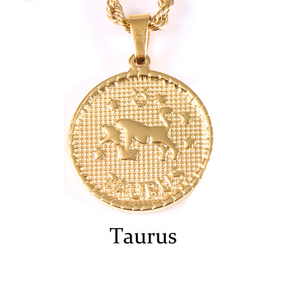 2-Piece 18K Gold-Plated Necklaces Set - Taurus and Capricorn