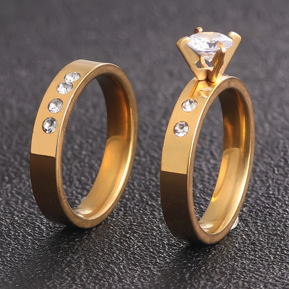 Classic Gold Plated Couple Double Rings