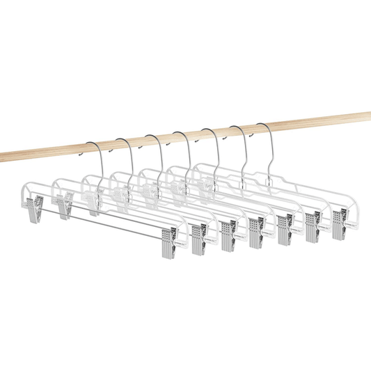 Clear Plastic Skirt Hangers with Adjustable Clips 10 Units 14 Inch, Clear