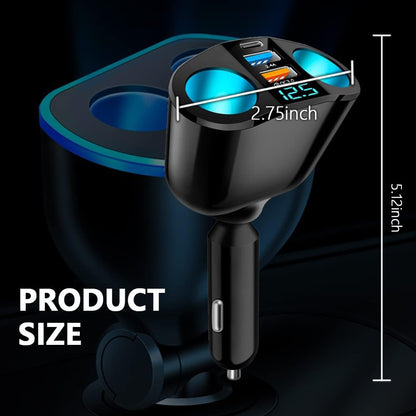 QC3.0+2.4A+PD Multi Ports Cigarette Lighter USB Charger
