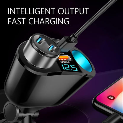 QC3.0+2.4A+PD Multi Ports Cigarette Lighter USB Charger