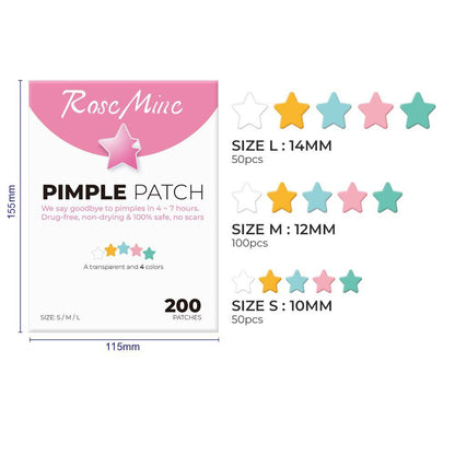 Pimple Patch for Covering Zits and Blemishes 200 Patchs Round-shaped / Star-shaped