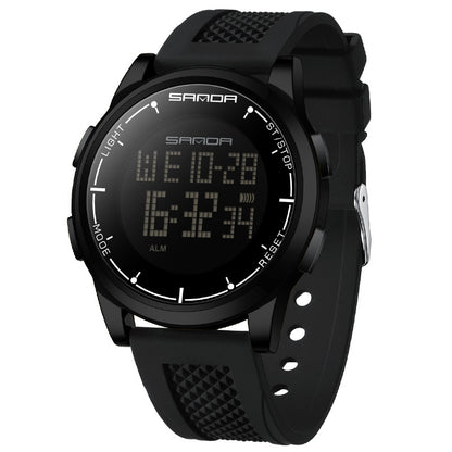 Simple Electronic Watch Men's Digital Wristwatch, Black