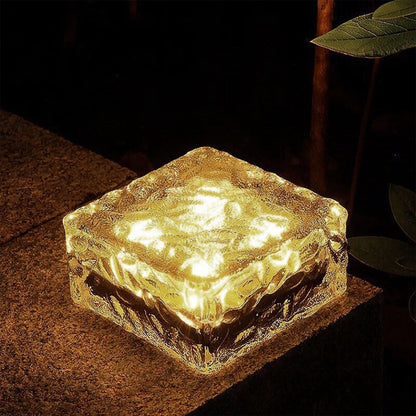 Solar Outdoor Ice Cube Bricks Rocks Lights