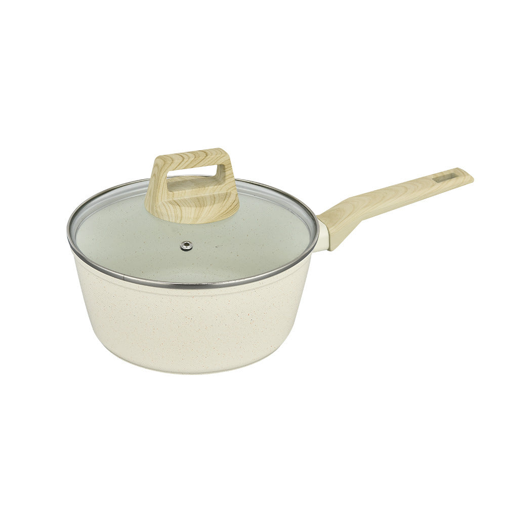 Nonstick Sauce Pan with Lid 20cm, 7.9 inches, White