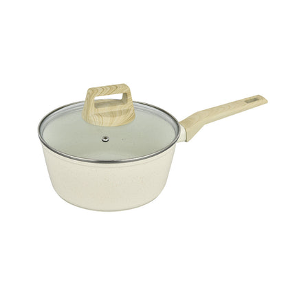 Nonstick Sauce Pan with Lid 20cm, 7.9 inches, White