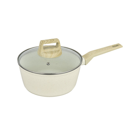 Nonstick Sauce Pan with Lid 20cm, 7.9 inches, White